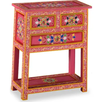 Příborník do zásuvky Příborník z masivního mangovníku ručně malovaný růžový IM_244841