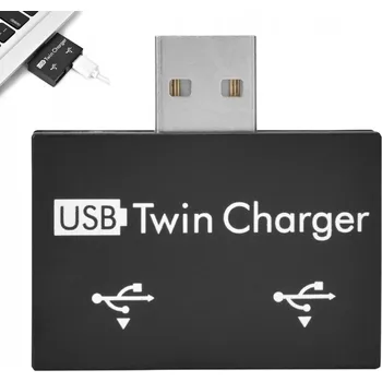 USB hub Hub 2x USB 2.0 Porty Rozbočovač Čtečka Černý