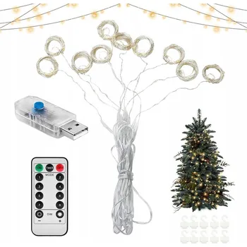 Vánoční dekorace SVĚTELNÝ ŘETĚZ ZÁVĚS 300 LED 3*3M VÁNOČNÍ DEKORACE USB 8 REŽIMŮ