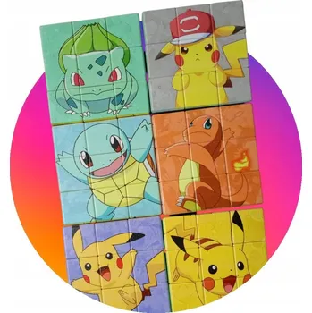 Hlavolam Rubikova kostka 3X3 PIKACHU POKEMON Pro děti ZAB14, vícebarevná