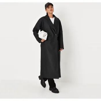 Dámský kabát Missguided dámský kabát černý klasický bez kapuce velikost 38