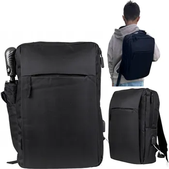 Černý školní batoh dámský pánský lehký na notebook 15,6" pro mládež