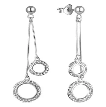Náušnice Stylové visací náušnice Kruhy se zirkony E0003042 Moiss