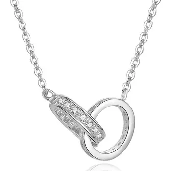 Náhrdelník Stříbrný náhrdelník s propojenými kroužky AGS1228/47 Beneto