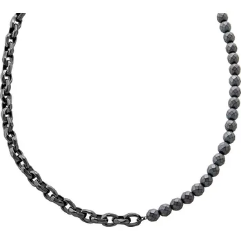 Náhrdelník Módní pánský náhrdelník s korálky hematitu AXG0150060 Armani Exchange