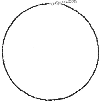 Náhrdelník Korálkový náhrdelník z černého spinelu AJKNA008 Again Jewelry