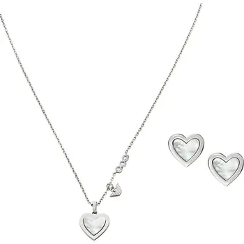Souprava šperků Originální perleťový set šperků EGS3228SET (náhrdelník, náušnice) Emporio Armani