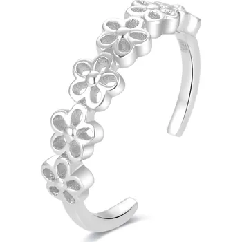 Prsten Stříbrný prsten na nohu s květinami AGGF483 Beneto