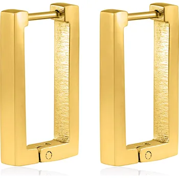 Náušnice Moderní obdélníkové náušnice z pozlacené oceli VGE633G Troli