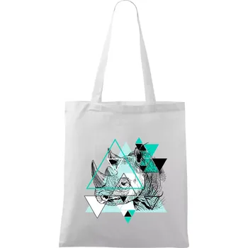 Bílý nosorožec (Pecka design) - Taška bavlněná - 42 x 38 cm ( Bílá )