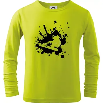 Snowboard splash - Triko dětské Long Sleeve - 122 cm/6 let ( Limetková )
