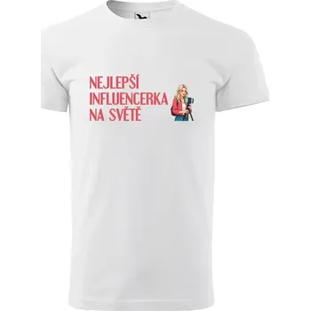 Pánské tričko Sablio Tričko s potiskem Nejlepší influencerka na světě - bílé 5XL