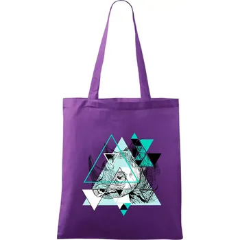 Bílý nosorožec (Pecka design) - Taška bavlněná - 42 x 38 cm ( Fialová )