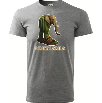 Pánské tričko Sablio Tričko s potiskem Lirily larila - Italian Brainrot - šedé 4XL