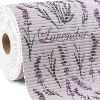 Koupelnová předložka Koupelnová pěnová rohož / předložka PRO-079 Levandule na fialkovém - metráž šířka 65 cm fialová