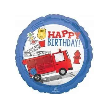 Balónek Narozeninový fóliový balónek hasiči 43 cm