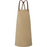 G.Gastro KARLOWSKY | Recycled Bib Apron Green Generation Cross-Back Leather Straps – Pebble Grey - 70x85 cm