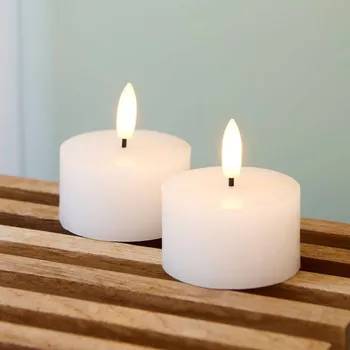 Lampička Sirius LED čajová svíčka Sille, bílá, vosk, sada 2 ks, napájení na baterie 1 x LED