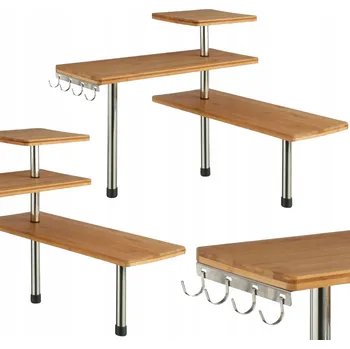 police Rohová dřevěná police na koření 5five Simply Smart, 3-patrová