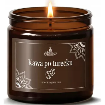 Svíčka Sójová vonná svíčka Káva po Turecku, čerstvě uvařená, povzbuzující