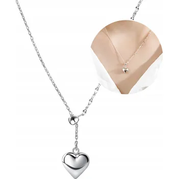 Náhrdelník Stříbrný náhrdelník srdce řetízek přívěsek stříbro o ryzosti 925