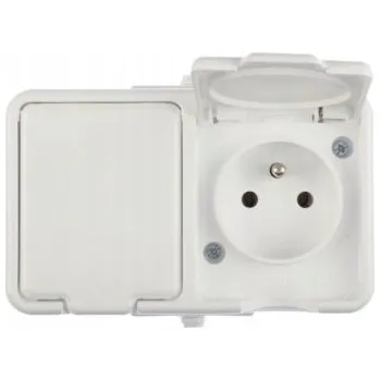 Elektrická zásuvka Cedar Dvojitá hermetická zásuvka s uzemněním 16A IP44 bílá Nt-230H NT230H01