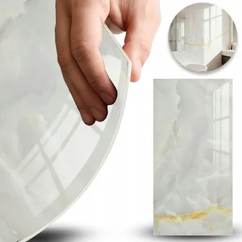 X10 40x80 SAMOLEPICÍ OBKLADOVÝ PANEL na zeď, PVC mramorový laminát, lesklý 3D obklad