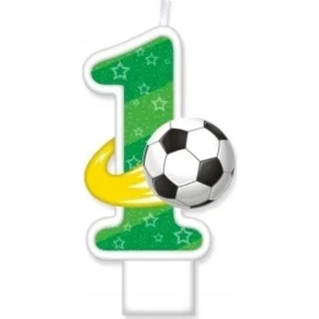 Svíčka Svíčka číslice s fotbalovým míčem číslice 1 jedna