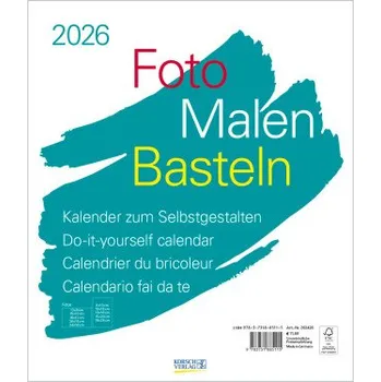 Kalendář Foto-Malen-Basteln Bastelkalender weiß groß 2026 (Kalendář)