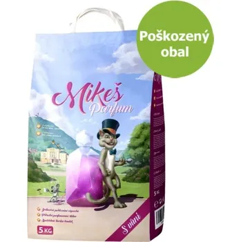 Podestýlka pro kočku MIKEŠ Parfum hrudkující s vůní 5 kg - Poškozený obal -