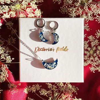 Náhrdelník Šperk z pravých květin - Sada Měsíc