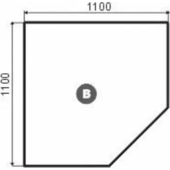 Romotop sklo pod kamna B 1100 x 1100 - tloušťka 6 mm