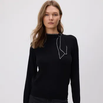 Dámský svetr Reserved - Svetr s vázáním - černý - 032GS-99X - 032GS-99X-S