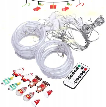 Vánoční dekorace VÁNOČNÍ ZÁVĚSNÉ LED SVĚTÝLKA ZÁVĚS 10 KRUHŮ NAPÁJENÍ USB DÁLKOVÉ OVLÁDÁNÍ