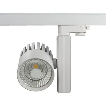 Bodové svítidlo LED lištový reflektor TL-COB 50W 60° 3000K 5000 lm, jednofázový adaptér, bílý