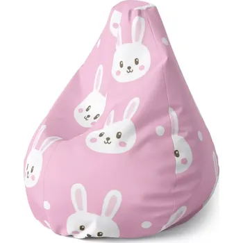 Sedací pytel Sablio Sedací vak Pear Králíčci - 70 x 95 x 15 cm