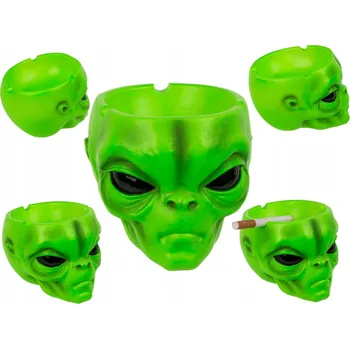 Popelník Popelník hlava mimozemšťana UFO Zelený Mužíček