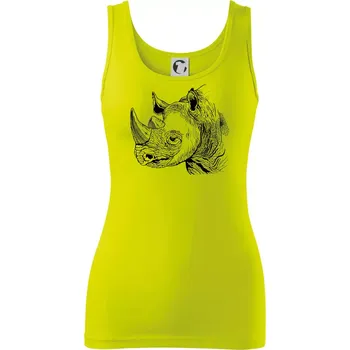 Dámské tričko Nosorožec černobílý (Pecka design) - Dámské tílko - XL ( Limetková )