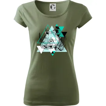 Dámské tričko Bílý nosorožec (Pecka design) - Dámské triko Pure - 2XL ( Khaki )