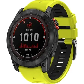 Příslušenství k chytrým hodinkám VSECHNONAMOBIL 128048 SPORTY QUICK FIT Vyměnitelný silikonový řemínek Garmin – šířka 22 mm LIME-BLACK