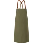 G.Gastro KARLOWSKY | Recycled Bib Apron Green Generation Cross-Back Leather Straps – Moss Green - 70x85 cm