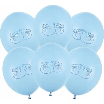 Balónek Party Deco Balónky na Baby Shower, Botička, Modré, 30 cm, 6 Ks