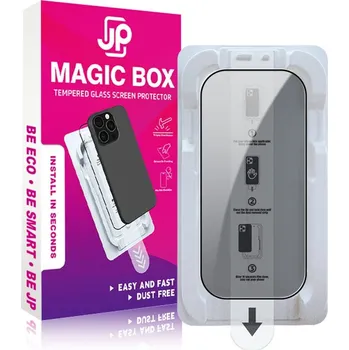 JP Magic Box Privacy 5D Tvrzené sklo s jednoduchou aplikací, iPhone 15 Pro, černé