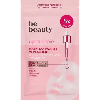Pleťová maska Be Beauty Zpevňující pleťové masky v plátýnku 6% SkinFirm Complex 5 ks