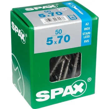 Vrut SPAX vruty 5x70mm T-STAR zápustná hlava, částečný závit, pozink