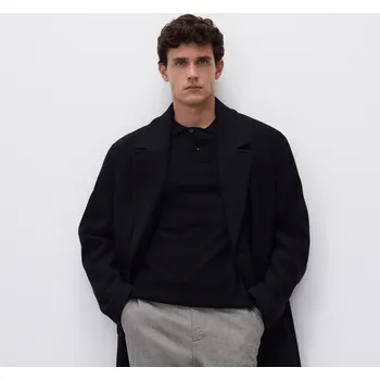 Pánský svetr Reserved - Viskózový polo svetr - černý - 019FR-99X - 019FR-99X-L