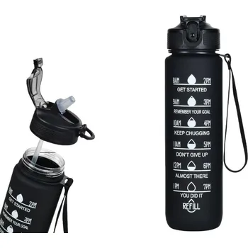 Láhev LÁHEV NA VODU LAHEV NA PITÍ S ODMĚRKOU A STUPNICÍ PRO FITNESS POSILOVNY 1 L