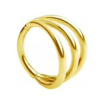 Náušnice Titanové ozdobné kroužky CLICKER zlaté - 1,2/8