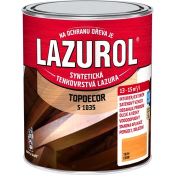 lazura Lazurol Topdecor S1035 tenkovrstvá lazura na dřevo T024 cedr, 750 ml