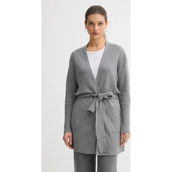 Dámský svetr Kardigan s příměsí hedvábí Joop! 30048479 šedá 90X, vel. 34